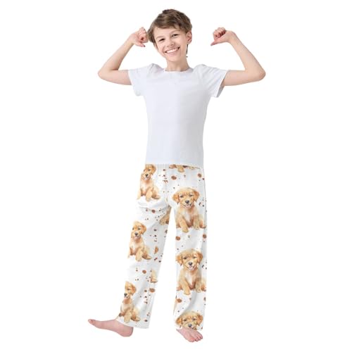 Ginger Puppy Boys Pants Boys Athletic Pants Long Pant for Boywith Pockets Wide-Leg Size 6-14Y3