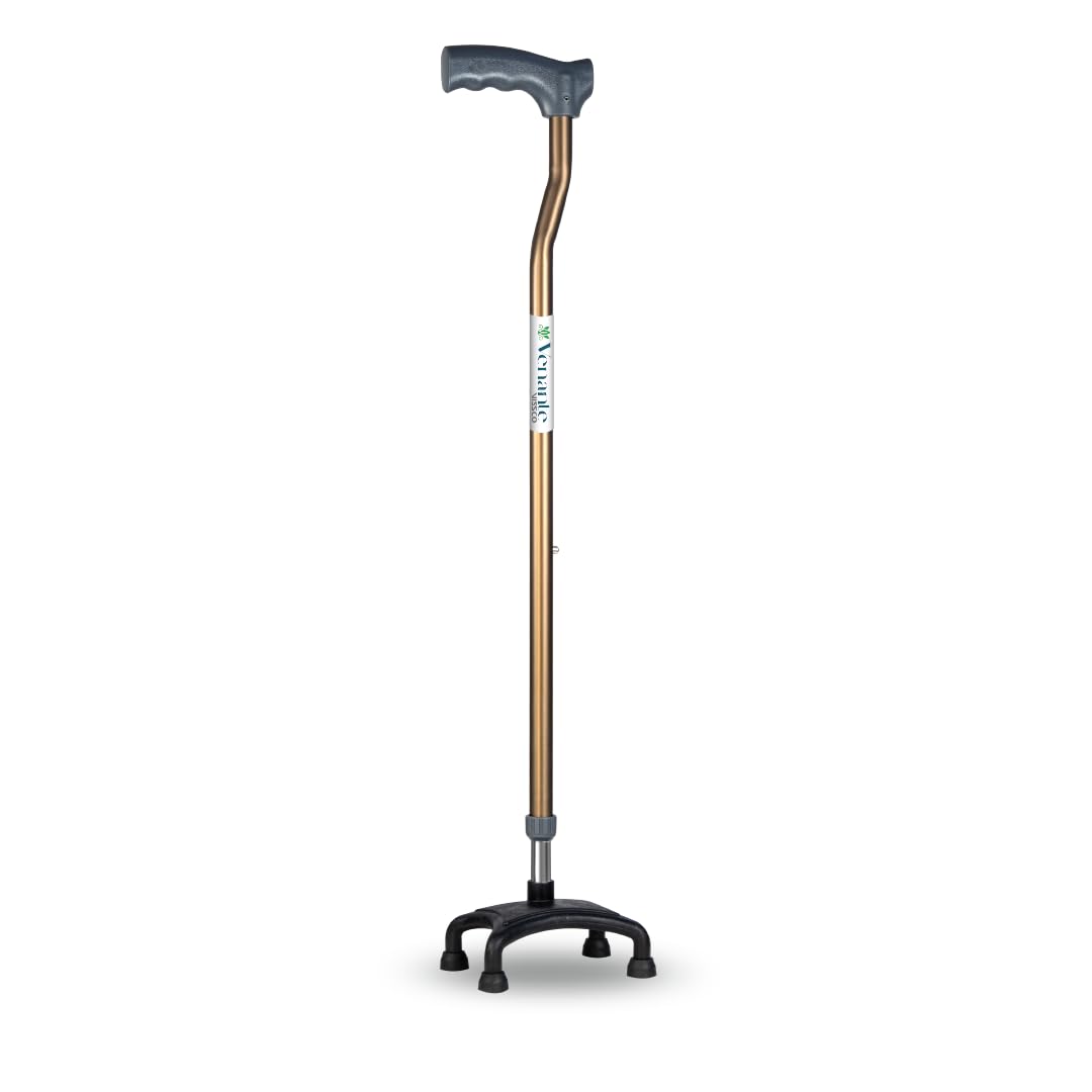 Vissco Venante L Shape Quadripod Walking Stick for Elderly and