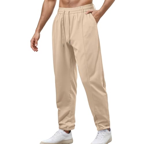 Men's Casual Wide Leg Pants Elastic Waist Comfortable Streetwear Sweatpants for Gym Workout and Daily Wear