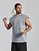 COOFANDY Mens Sleeveless Shirts Casual Stylish Relax Tank Tops Muscle Workout Tee Shirt for Streetwear Light Grey XX-Large