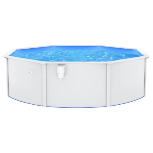 Poolzon Pool mit Stahlwand Rundbecken UV-beständige PVC-Auskleidung 460 x 120 cm