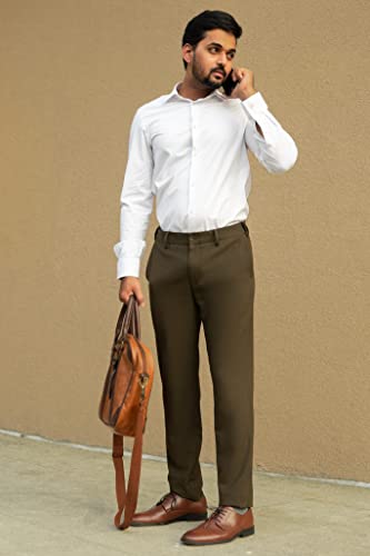 Image of The Pant Project Luxury PV Lycra Stretchable Formal Checks Pants for Men | Stylish Slim Fit Men's Wear Trousers for Office or Party