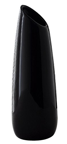 Jusalpha 9 Inches Tall Elegant Home Decor Ceramic Vase 01 (Black, 1)