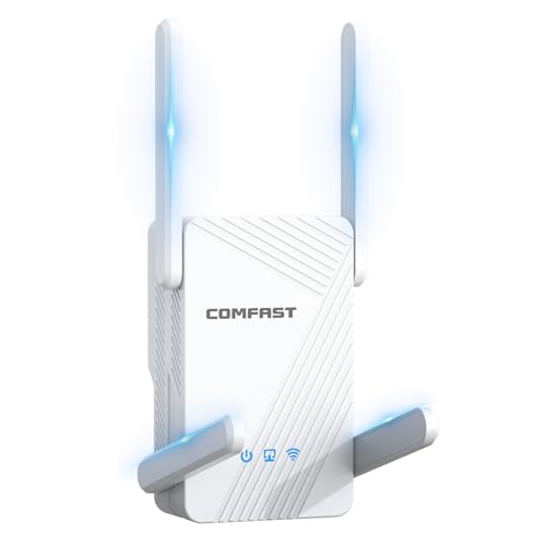 2026 COMFAST BE3600Mbps Repetidor WiFi 7 Amplificador Señal WiFi Doble Banda (5G en 2882Mbps + 2.4G 688Mbps), Puerto Gigabit LAN, EasyMesh, MU MIMO, WPA3, Botón WPS, Compatible con Todos los Routers
