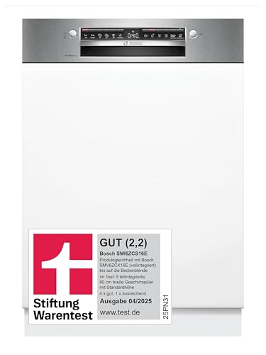 Bosch SMI6ZCS16E, Stiftung Warentest GUT (2,2)*, Serie 6, teilintegrierter Geschirrspüler 60 cm, mit Besteckschublade, Intelligent Programm, Max Flex Körbe, Vario Schublade, Rackmatik, Home Connect Bosch SMI6ZCS16E, Stiftung Warentest GUT (2,2)*, Serie 6, teilintegrierter Geschirrspüler 60 cm, mit Besteckschublade, Intelligent Programm, Max Flex Körbe, Vario Schublade, Rackmatik, Home Connect
