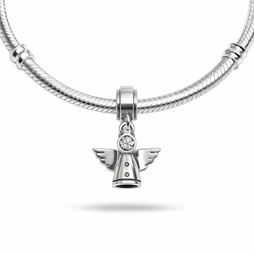 Charm de ángel de plata esterlina 925 y circonitas para collares de mujer 3
