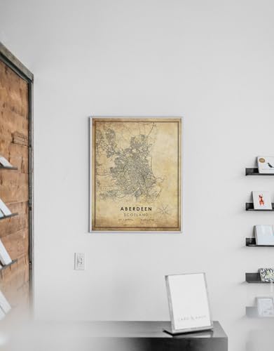 MG Global Rustic Poster of Aberdeen Scotland | 11x17 12x18 16x24 24x36 Vintage Unframed Print | Antique Hometown City Wall Art for Gift | Home Office Decor