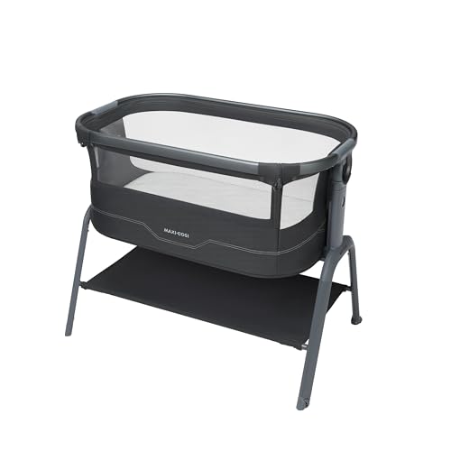 Maxi Cosi Iora² Cuna Colecho, 0-6 Meses (9 kg), Cuna Colecho Bebé Plegable y Ligera, Colchón CloudCore de 5cm, 5 Niveles de Altura, 2 Ruedas con Deslizamiento Suave, Fácil de Mover, Elegance Graphite