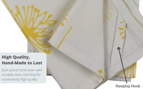 Crabtree Collection Yellow Kitchen Towels Decorative Set Of 2 Yellow Dandelion Floral Dish Towels Cotton Fabric Tea Towels For Kitchen Hand Towels Perfect For Cleaning And Drying #TOP3