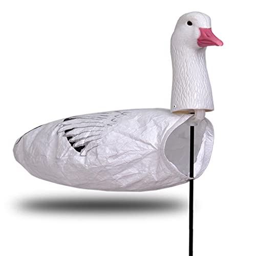SnowDown Decoys Snow Goose Socks. Snow Goose Looker Windsock with 3D Heads. 12 Pack.