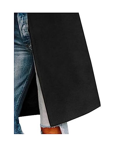 ECDAHICC Women's Winter Wool Blend Coat Notch Lapel Double-Breasted Mid Long Trench Coat Outwear4