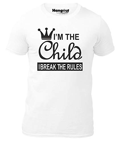 Image of Hangout Hub Boy's Cotton Printed Regular Fit T-Shirts | I am The Child I Break The Rules printed | Half Sleeves | Round Neck