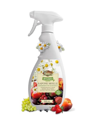 DifesAmica Sapone Molle Potassico 500 ml – Corroborante Pronto all’Uso per Piante da Orto, Frutta, Giardino | Rimuove Insetti e Parassiti dalle Piante | Naturale e Ammesso in Agricoltura Biologica