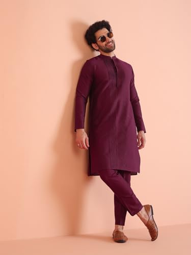 Image of KISAH Men's Cotton Blend Kurta Trouser Set