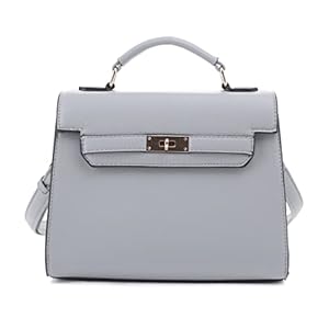 EVVE Women’s Top Handle Satchel with Detachable Strap Small Pebbled Leather Fashion Crossbody Bag