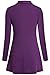 Ouncuty Womens Tunic Tops,Women Flowy Tops Long Sleeve V Neck Tunic Sweatshirts Flattering Tunics Shirts Button Down Blouses Elegant Dressy Hoodie Ladies Casual Loose Pleated Sweaters,Purple Medium