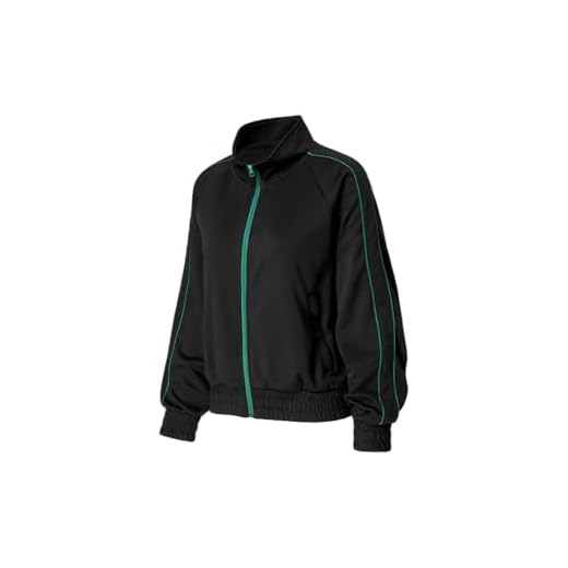 JJDFW Women Golf Wear Spring Stand Collar Tennis Coat Warm Striped Casual Workout Jacket Ladies Fashion Slim Jogging Tops, Black, M