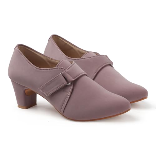 Image of Stylish Comfortable Block Pump Heels Perfect for Winter, Elegant Party Black and Brown Sandals for Womens & Girls