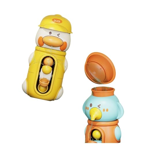 Qomcsrl Juego de Juguetes de Baño con Pato y Elefante: Rociador Interactivo con Rueda de Agua para el Baño del, Ducha Educativa con Animales.