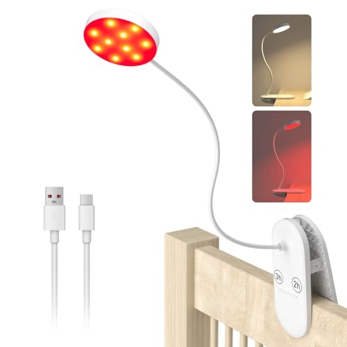 Image of Diomart Red Book Light, Rechargeable Clip On 625nm LED Light for Reading