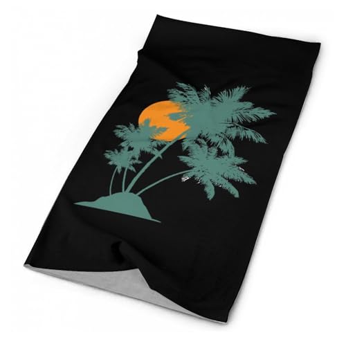 Palm Tree Unisex Face Cover Scarf Breathable Neck Gaiter Bandanas Face Mask Seamless Head Wrap Headband