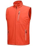 33,000ft Men's Windproof Lightweight Golf Vest Outerwear with Pockets, Softshell Sleeveless Jacket for Running Hiking Sports