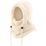 DRESHOW Warme Fleece Sturmhaube Winddichte Skimaske Gesichtshaube für Damen Herren Winter Balaclava Unisex Gesichtsmaske mit verstellbarem Kordelzug für Wintersport im Freien