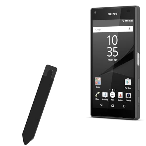 BoxWave Stylus Pouch Compatible with Sony Xperia Z5 Compact - Stylus PortaPouch, Pen Stylii Holder Carrier Portable Self-Adhesive - Jet Black