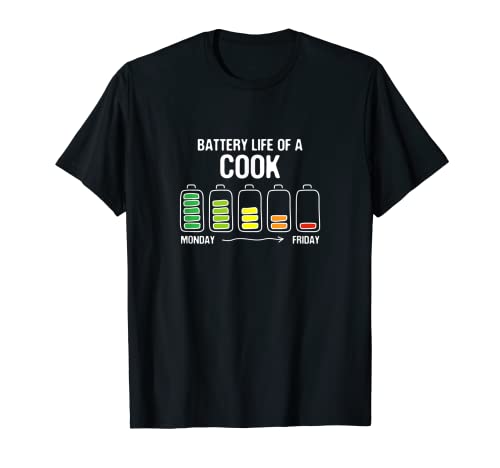 Vida útil de la batería de un cocinero Divertido Chef Broma Cocina Funny Holiday Camiseta