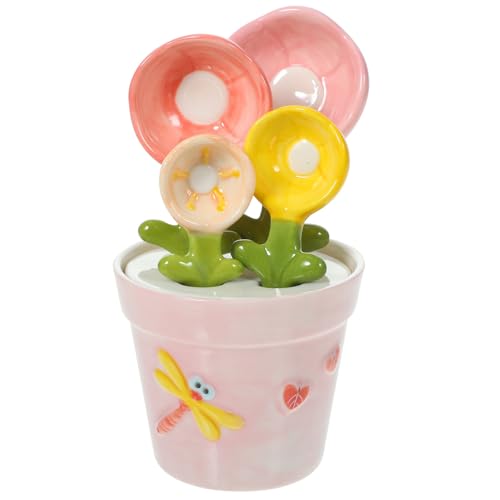 HOUDERCO �x�[�X�t���Z���~�b�N�v�ʃX�v�[��4�{�Z�b�g �Ԍ`�f�U�C�� �� ���� ���ތv�ʗp �L�b�`���x�[�L���O�p�i �ƒ�p���[�X�^���h�t��