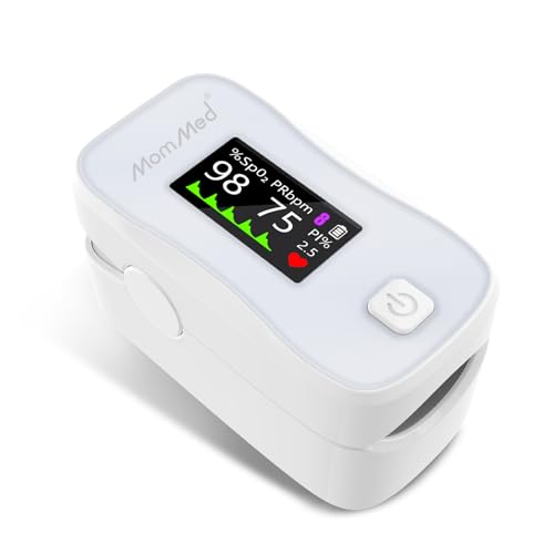 MOMMED Pulse Oximeter mit Display - Sauerstoffsättigung (SpO2), Pulsfrequenz (PR) & Perfusionsindex (PI) - Finger-Oximeter für Erwachsene & Kinder - Genau & tragbar für Sport, Fitness, Reisen MOMMED Pulse Oximeter mit Display - Sauerstoffsättigung (SpO2), Pulsfrequenz (PR) & Perfusionsindex (PI) - Finger-Oximeter für Erwachsene & Kinder - Genau & tragbar für Sport, Fitness, Reisen