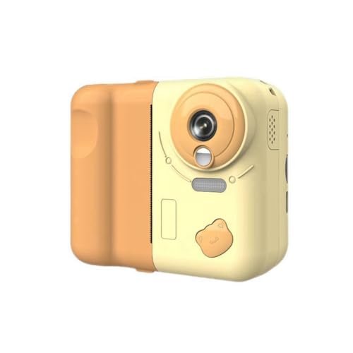 Kznifmk Cámara Digital de Impresión Instantánea para Niños, 1080P HD, Pantalla IPS de 2,4 Pulgadas, Zoom Óptico de 10X, Incluye Tarjeta TF de 32 GB, Color Amarillo