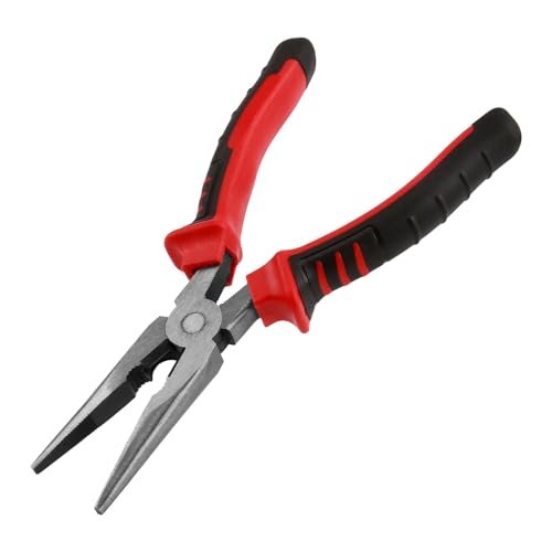 Alicates de puntas largas 200 mm, semicirculares con afilado, pinzas para bisutería que pueden cortar alambre de acero/hierro/de cobre/eléctrico, profesionales y reparadores
