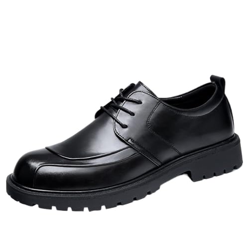 Men's Breathable Platform Casual Shoes British Business Genuine Leather Wedding Dress Shoes