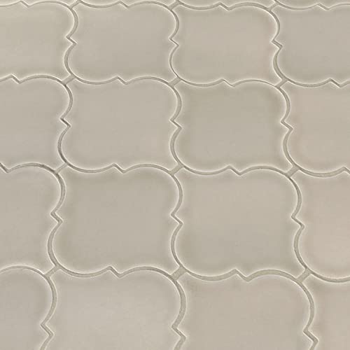 Msi Portico Pearl Arabesque 10.83 In. X 15.5 In. X 8Mm Glossy Ceramic Mesh-Mounted Mosaic Tile (11.7 Sq. Ft. / Case) For Kitchen Backsplash, Accent & Shower Wall Tile, Portico Beige #TOP2
