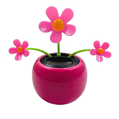 VENTDOUCE Fleur Dansante À Énergie Solaire - Jouet Secouant Fleur Solaire Ornements Voiture Oscillant Jouet Pot Fleurs À Balançoire Automatique - Décoration pour Voiture Bureau