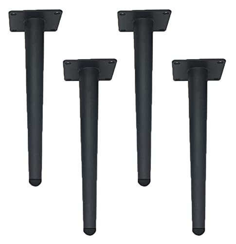 Möbelbeine Ersatzmöbel Füße Set von 4 Möbelbeine Möbel Füße Edelstahl Gerade Rohr Schwarz Metall Tisch Bein Sofa Fußbettabdeckung Schrank Beine Couchtisch Hocker Teetisch Nachttisch ( Size : 25 cm ) Cover
