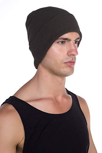 Image of Top Level Beanie Men Women - Unisex Cuffed Plain Skull Knit Hat Cap