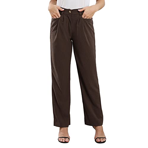 Pantalon velours côtelé femme à taille haute : confort absolu et jambes droites