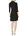 Star Vixen Women's Petite 3/4 Sleeve Faux Wrap Dress with Collar, Black, PXL