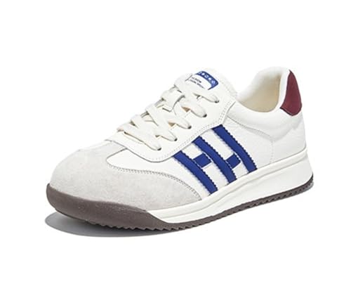 Zapatillas con Plataforma para Mujer Suela Gruesa Altura elevada de Cuero Bajas Ligeras Casuales con Cordones cómodas para Tenis Caminar y Gimnasio