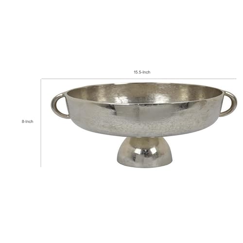 Cuenco de mesa Benjara plateado para decorar centros de salón modernos 6