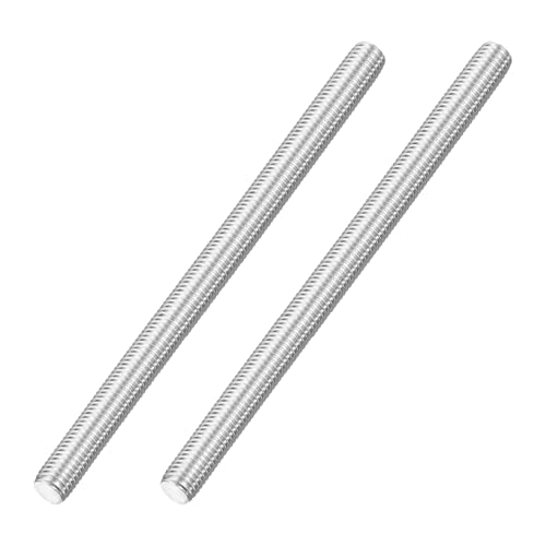 QUARKZMAN M12x180mm Vollgewinde-Stange, 2 Stück 316 Edelstahl Langgewindeschraube 1,75mm Gewindesteigung Rechtsgewinde für Möbelmontage und Befestigung