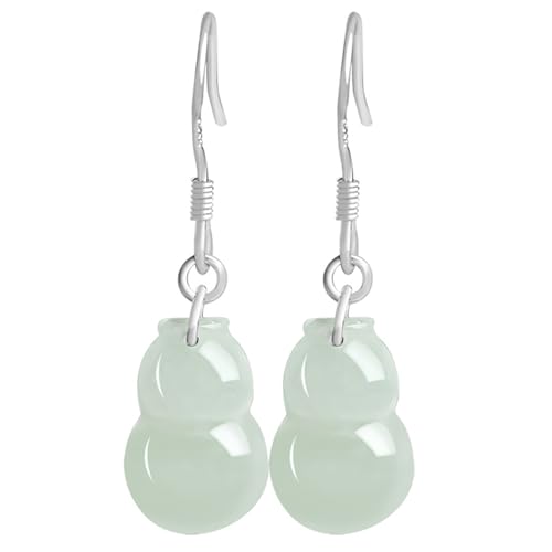 Boucles d'oreilles jadeite naturelle gourde cristalline pour un style quotidien élégant