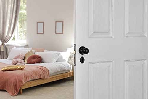 Designer Levers - Shropshire Round Door Knob - Antique Brass - 1 Pair - Fixings Included - 50mm Diameter - Interior/Exterior Use - Image 2