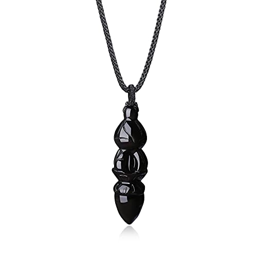 Pendentif Vajra en obsidienne contre le stress - Bijou de protection bouddhiste