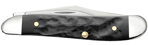 Image of Case WR XX Pocket Knife Rough Black Jigged Synthetic Peanut Item #18225 - (6220 SS) - Length Closed: 2 7 /8 Inches
