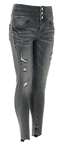 Miss Sixty Damen Jeans High Waist (Grey, 28W)