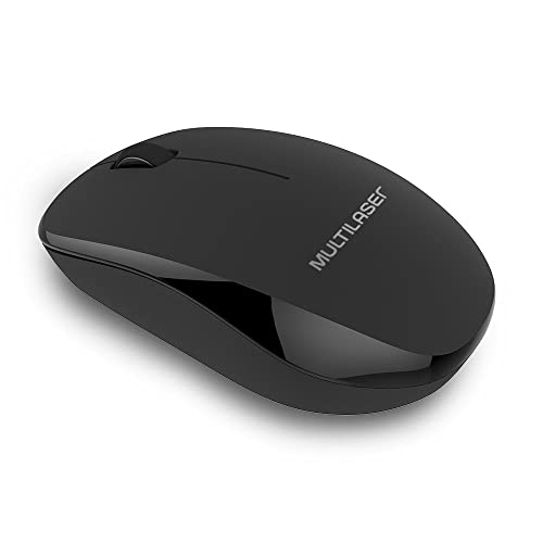 Mouse Sem Fio Slide Conexão USB 1200dpi 3 Botões com Pilha Inclusa Preto - MO309