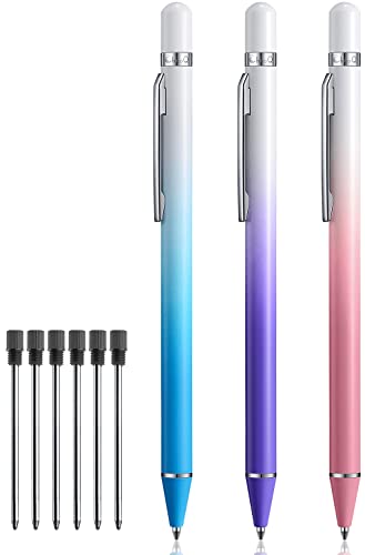ChaoQ Ballpoint Pens (3 Pcs), Metal Ballpoint Pen, for Gift, Business, Office, 1.0mm Medium Point Black Ink, 6 Extra Replaceable Refills - Dream Pink/Dream Purple/Dream Blue